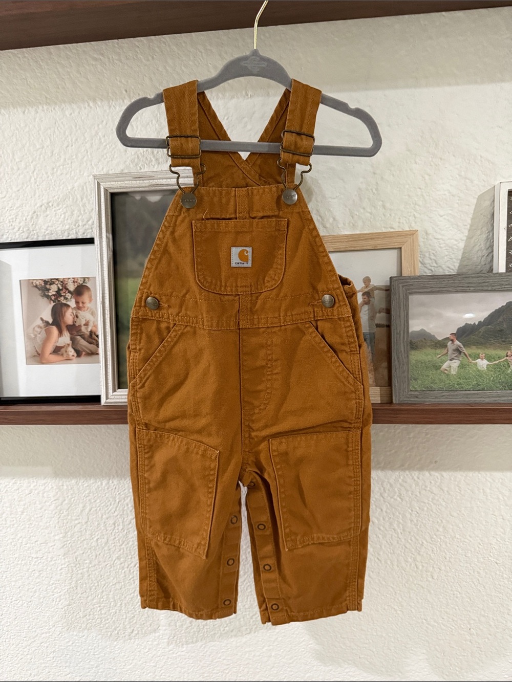 Carhartt Kids Overalls in Rusty Orange